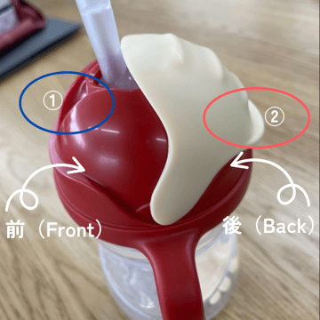 シッピーカップ蓋の取り付け向き